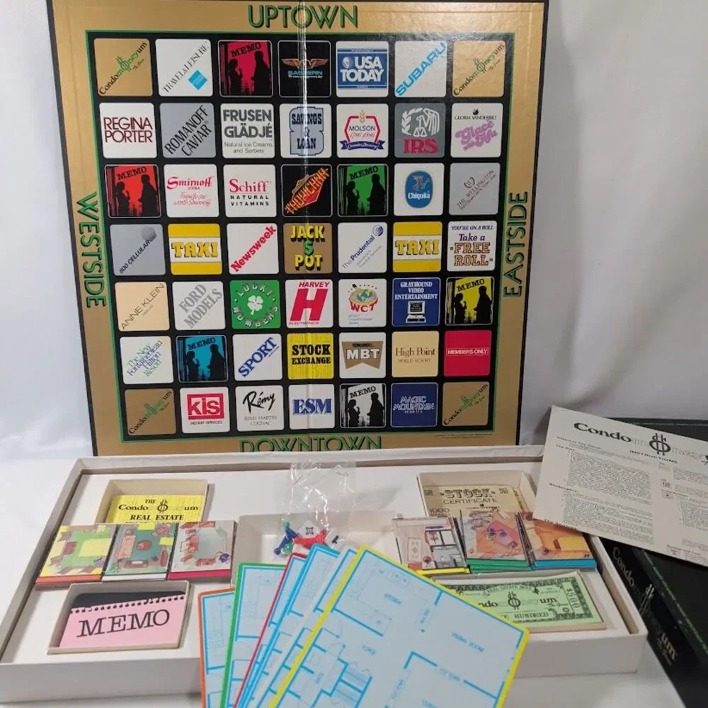 Vintage Condomoney Board Game Complete Real Estate Strategy Game 1980s